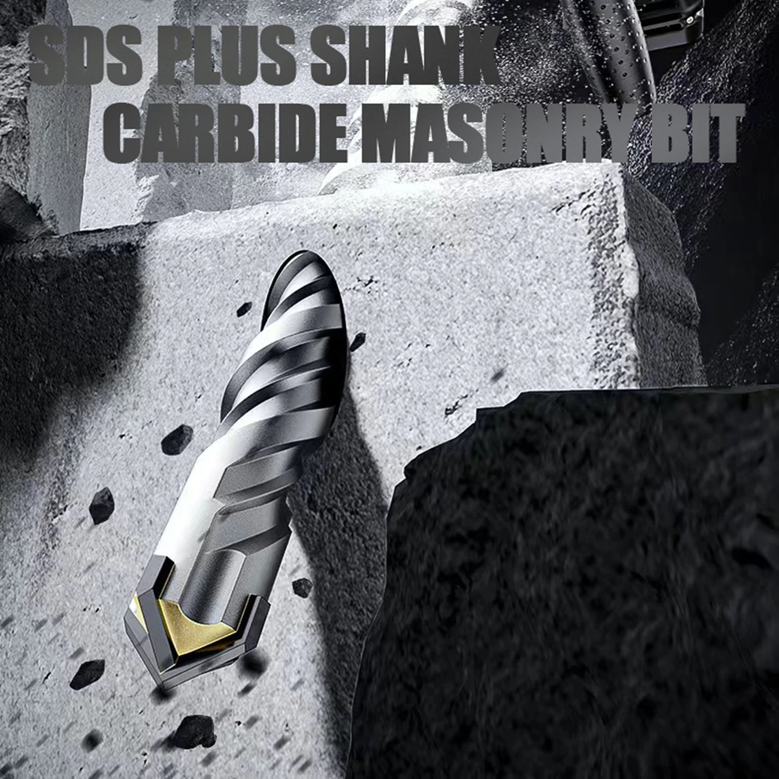 Foret à percussion électrique à croix allongée SDS Plus 110–500 mm, foret traversant pour mur en béton armé, en alliage dur, à quatre lames.