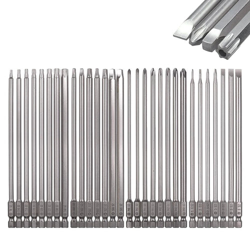 Set of magnetic screwdriver bits with aToolTour branding on a white background